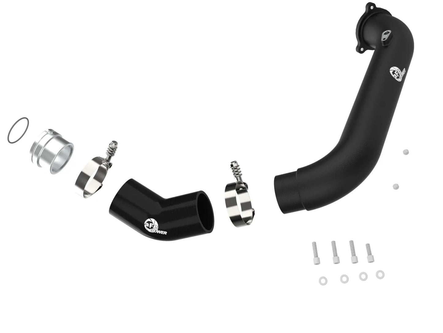 aFe BladeRunner 2-3/4 IN Aluminum Hot Charge Pipe Black - 2021-2024 Toyota GR Supra B48
