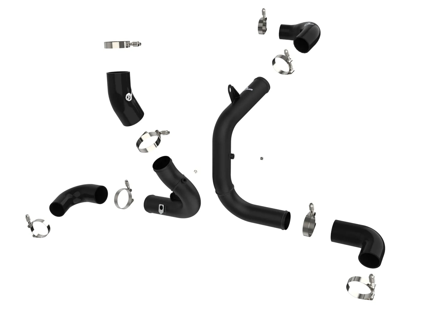 aFe BladeRunner Aluminum Hot and Cold Charge Pipe Kit Black - 2022-2024 VW Golf GTI