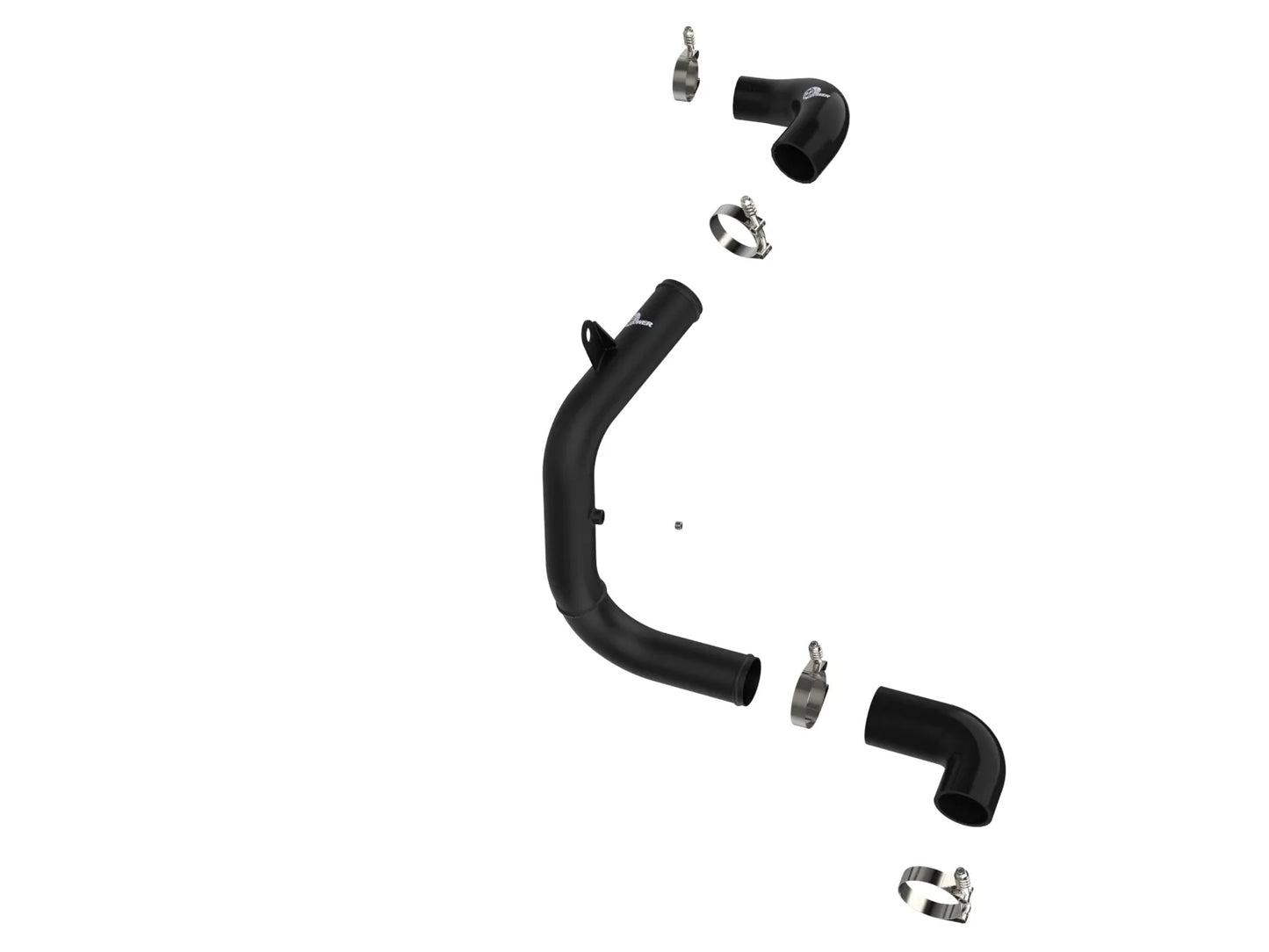 aFe BladeRunner 2.5 IN Aluminum Hot Charge Pipe Black - 2022-2024 VW Golf GTI