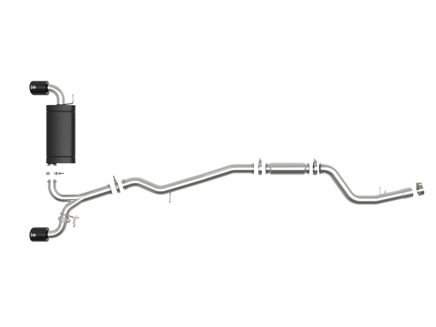 aFe Takeda 3 IN to 2-1/2 IN 304 Stainless Steel Cat-Back Exhaust System w/ Black Tip - 2020-2024 Toyota GR Supra B58