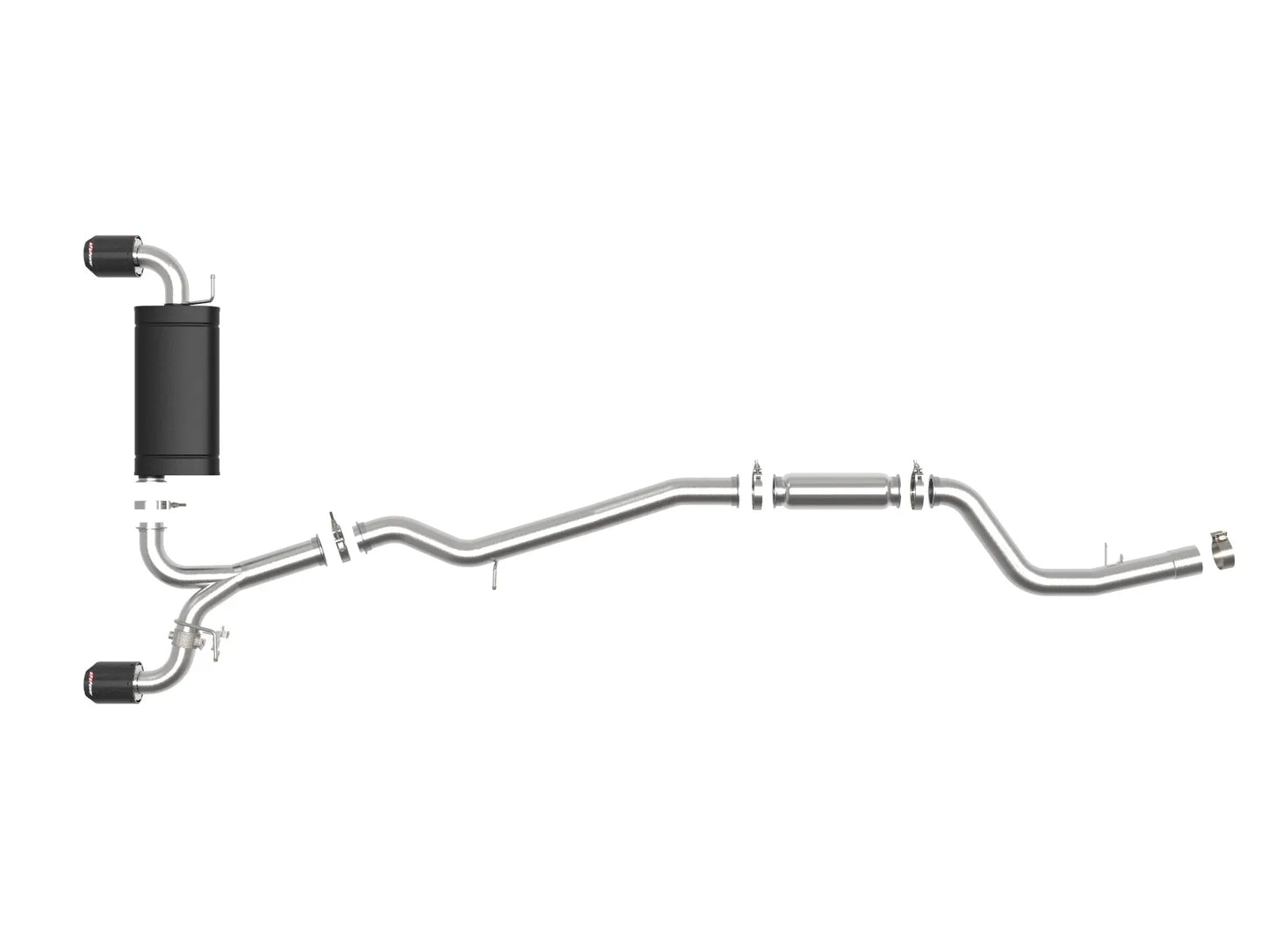 aFe Takeda 3 IN to 2-1/2 IN 304 Stainless Steel Cat-Back Exhaust System w/ Carbon Fiber Tip - 2020-2024 Toyota GR Supra