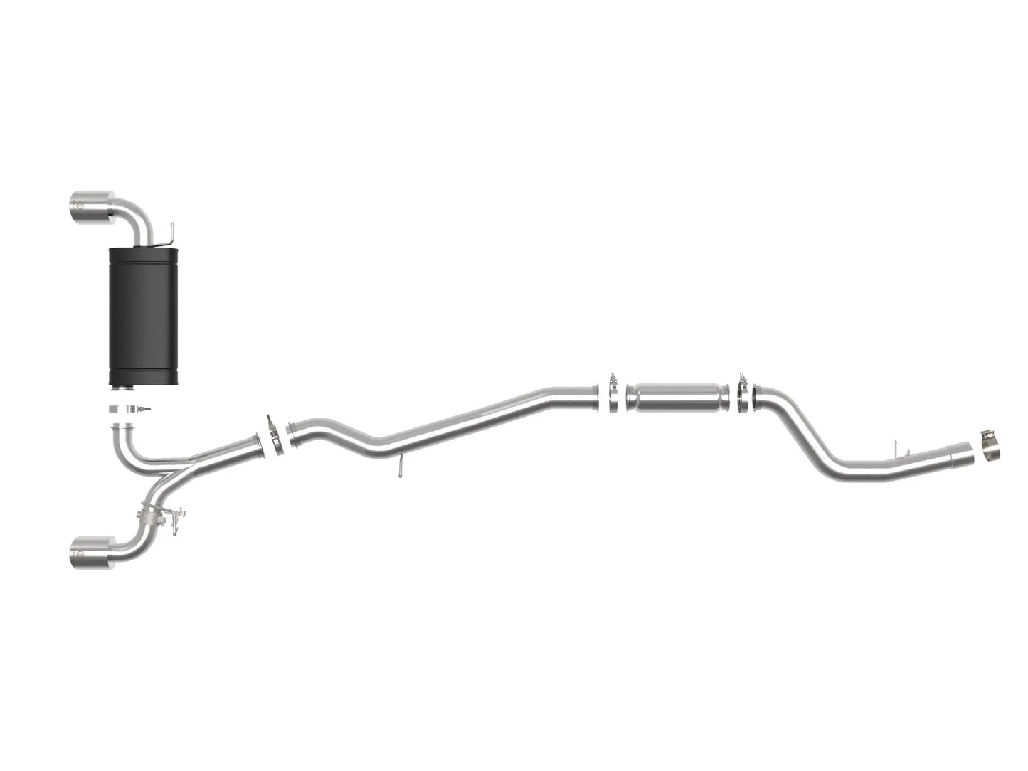 aFe Takeda 3 IN to 2-1/2 IN 304 Stainless Steel Cat-Back Exhaust System w/ Polished Tip - 2020-2024 Toyoa GR Supra