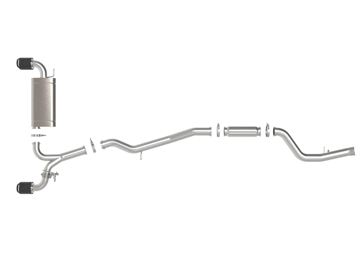 aFe Takeda 2-1/2 IN to 3 IN 304 Stainless Steel Cat-Back Exhaust System w/ Carbon Fiber Tip - 2021-2024 Toyota GR Supra B48