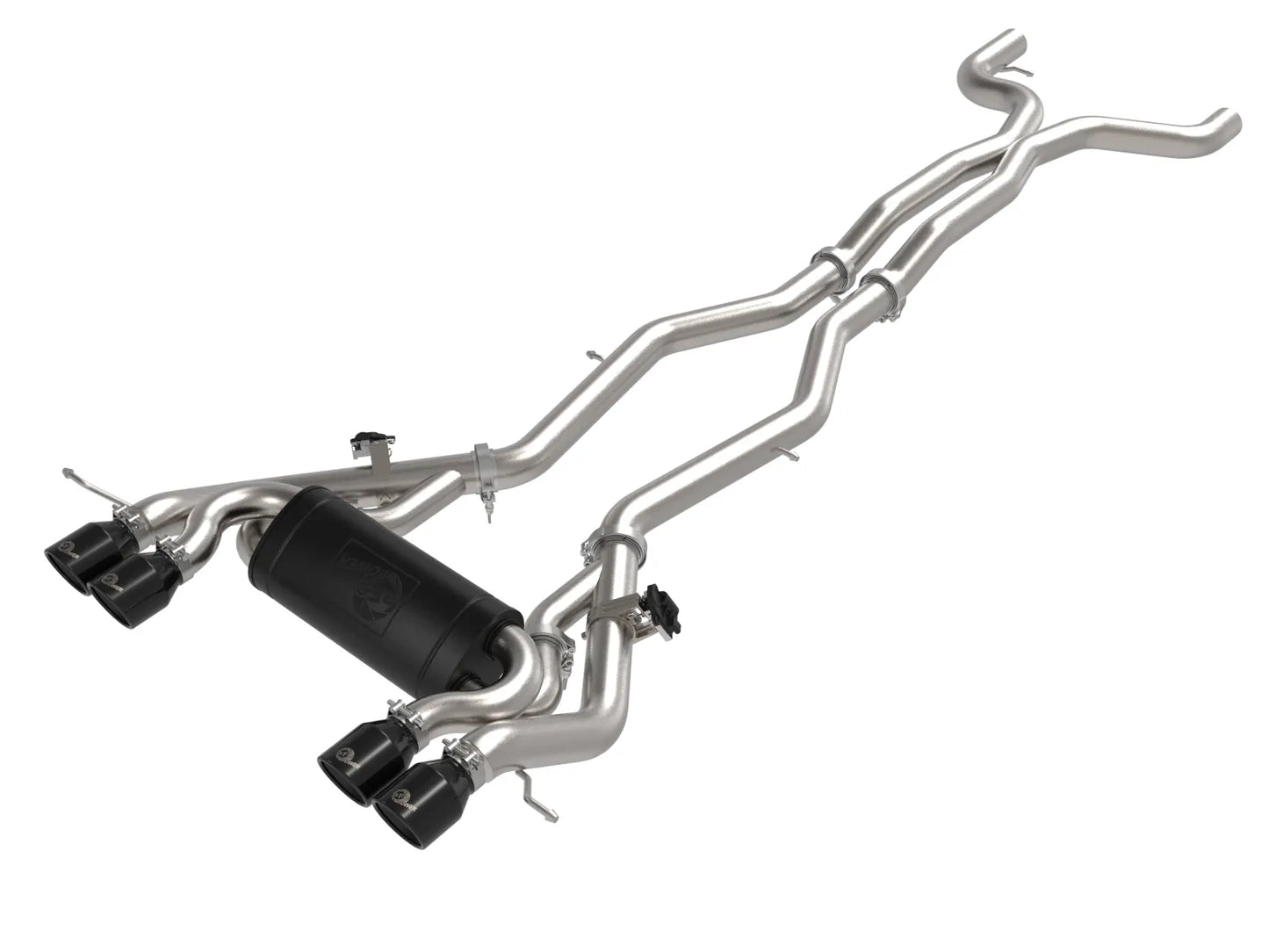 aFe MACH Force-Xp 3 IN to 2-1/2 IN 304 Stainless Steel Cat-Back Exhaust w/ Black Tip - 2020-2024 BMW M3/M4