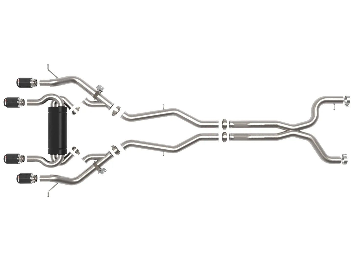 aFe MACH Force-Xp 3 IN to 2-1/2 IN 304 Stainless Steel Cat-Back Exhaust w/ Carbon Fiber Tip - 2020-2024 BMW M3/M4