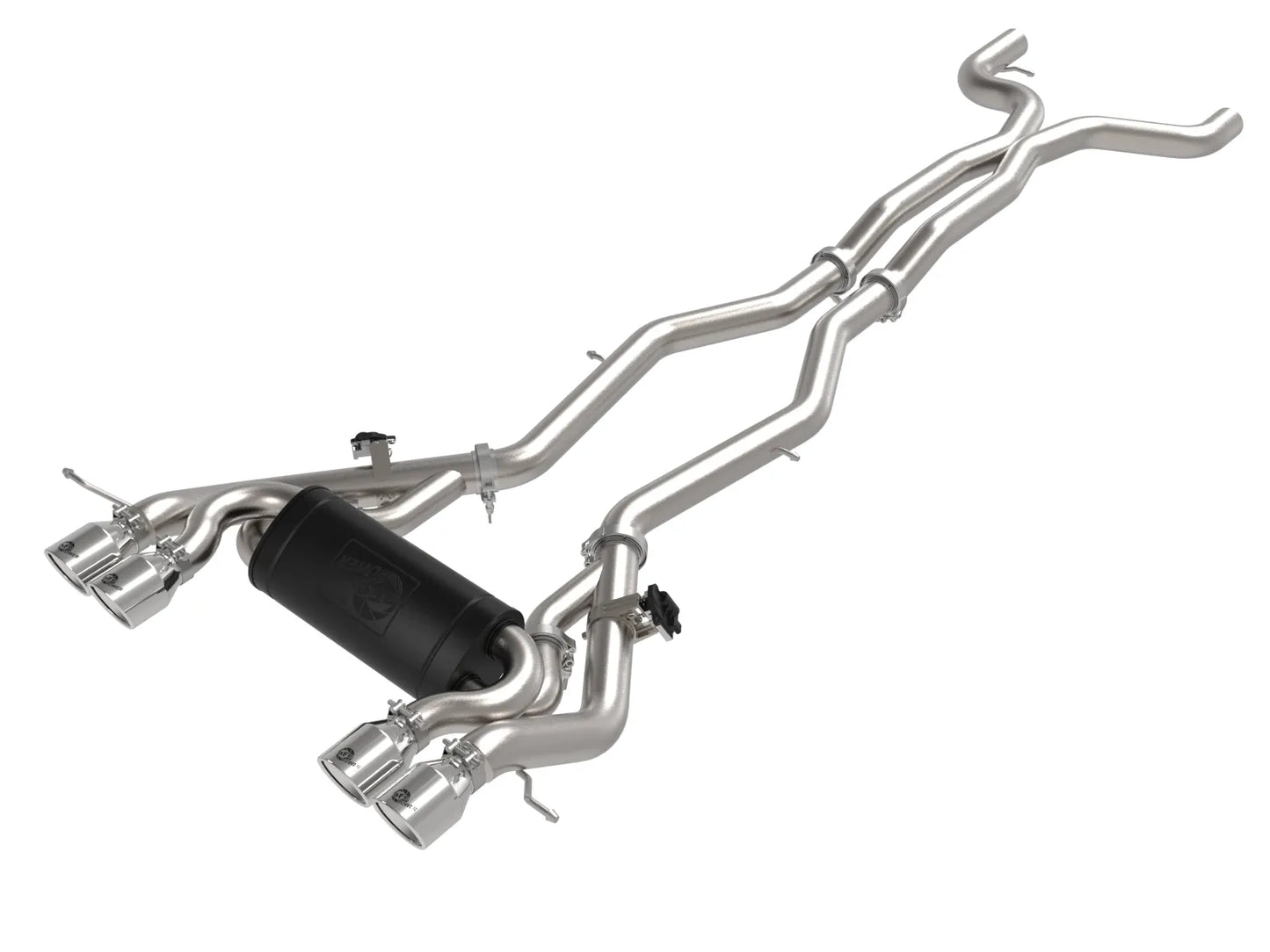 aFe MACH Force-Xp 3 IN to 2-1/2 IN 304 Stainless Steel Cat-Back Exhaust w/ Polished Tip - 2020-2024 BMW M3/M4