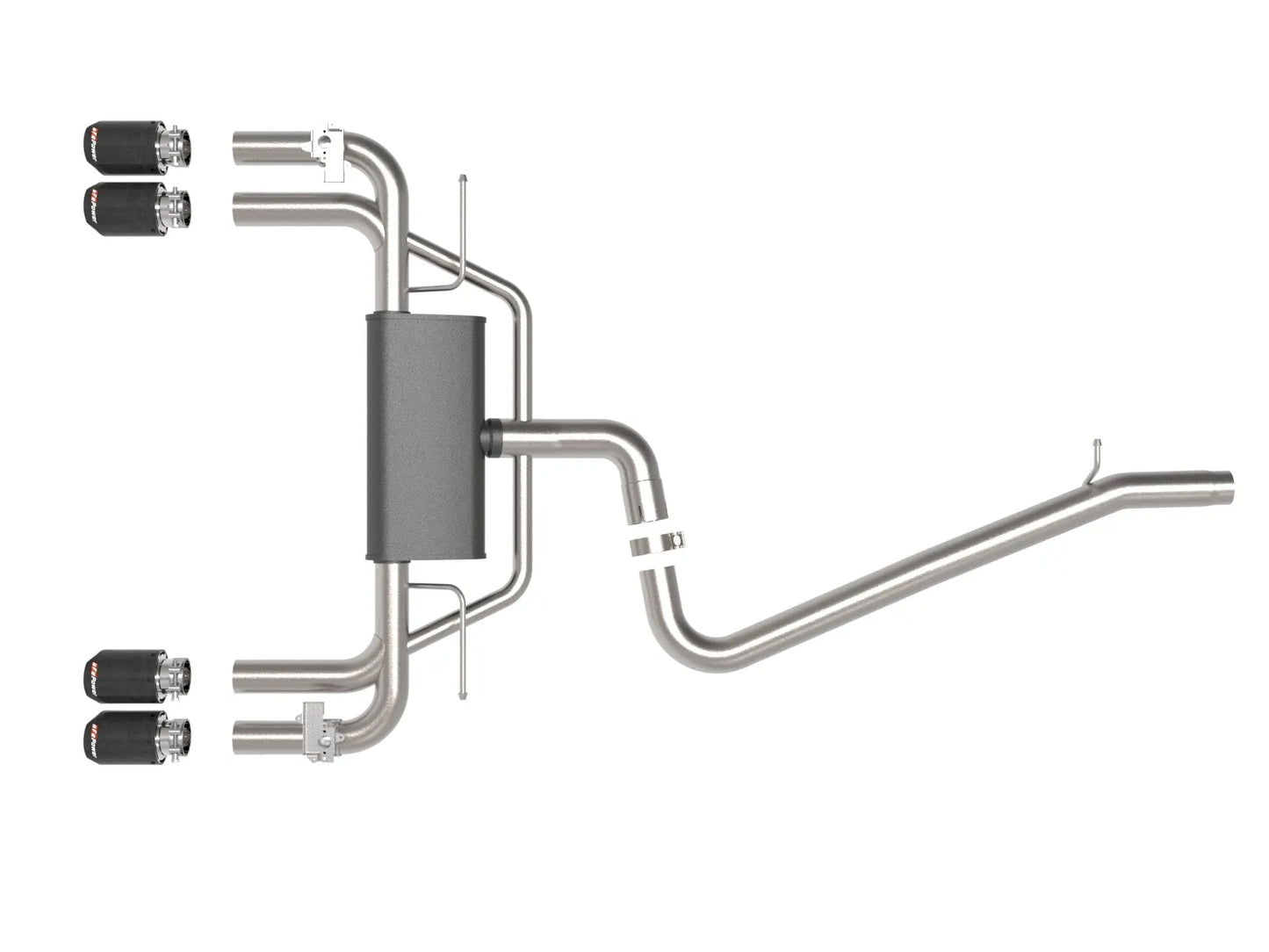 aFe MACH Force-Xp 3 IN to 2-1/2 IN 304 Stainless Steel Cat-Back Exhaust System w/ Carbon Fiber Tip - 2015-2020 Audi S3