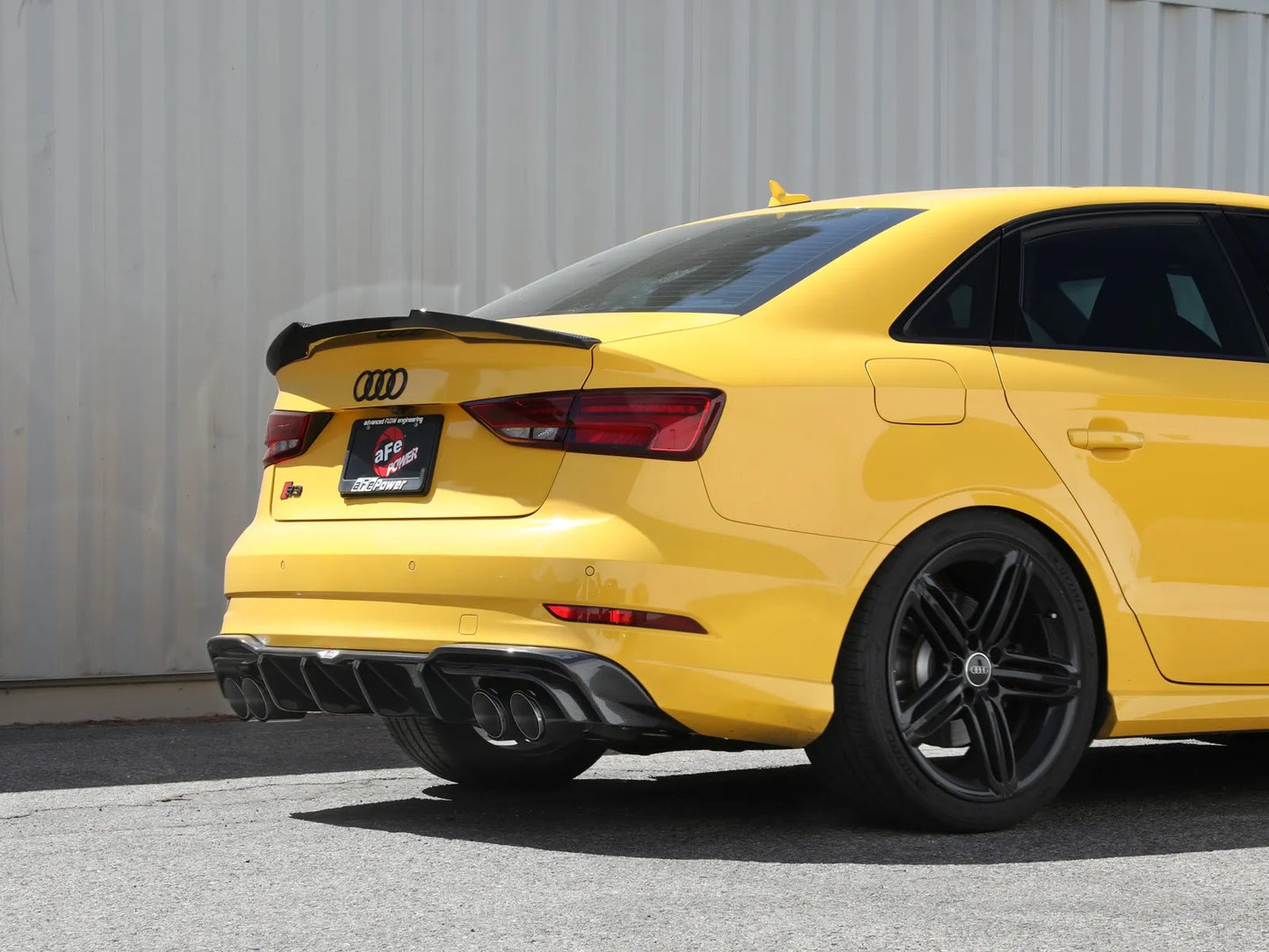 aFe MACH Force-Xp 3 IN to 2-1/2 IN 304 Stainless Steel Cat-Back Exhaust System w/ Carbon Fiber Tip - 2015-2020 Audi S3