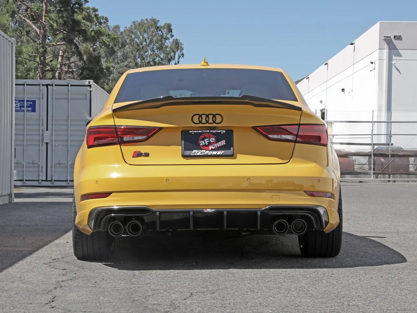 aFe MACH Force-Xp 3 IN to 2-1/2 IN 304 Stainless Steel Cat-Back Exhaust System w/ Carbon Fiber Tip - 2015-2020 Audi S3