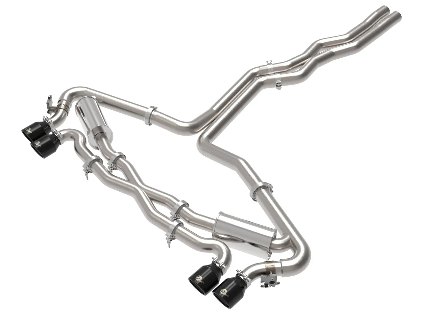 aFe MACH Force-Xp 3 IN to 2-1/2 IN 304 Stainless Steel Cat-Back Exhaust w/ Black Tip - 2020-2024 Audi RS6 Avant