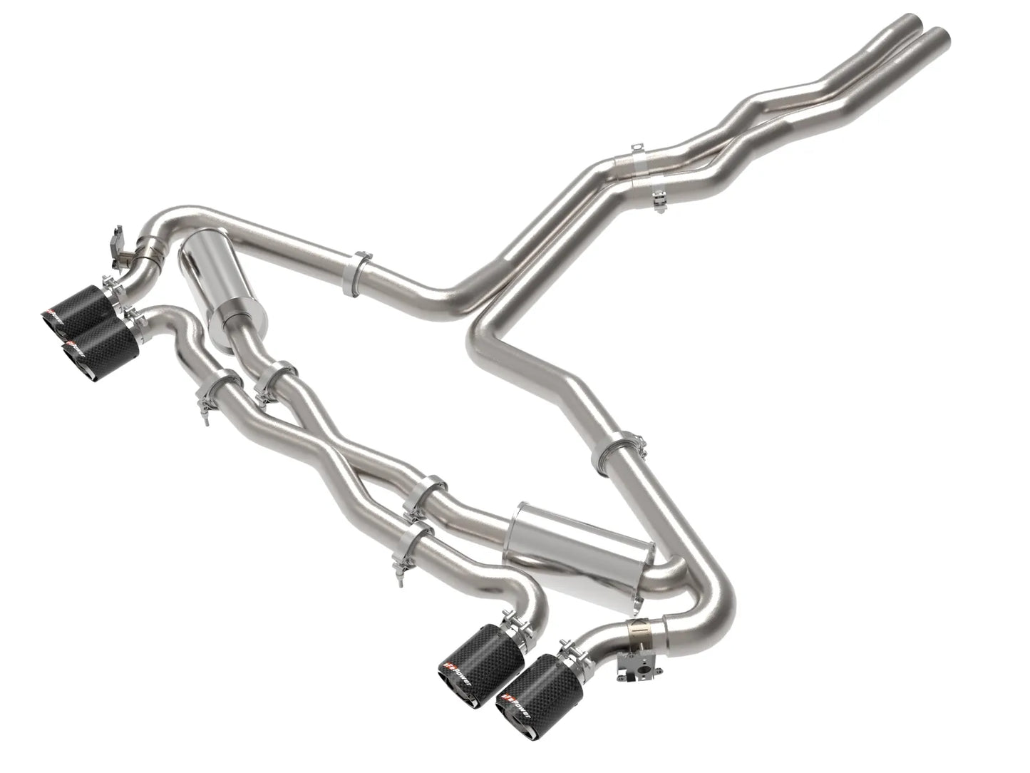 aFe MACH Force-Xp 3 IN to 2-1/2 IN 304 Stainless Steel Cat-Back Exhaust w/ Carbon Fiber Tip - 2020-2024 Audi RS6 Avant