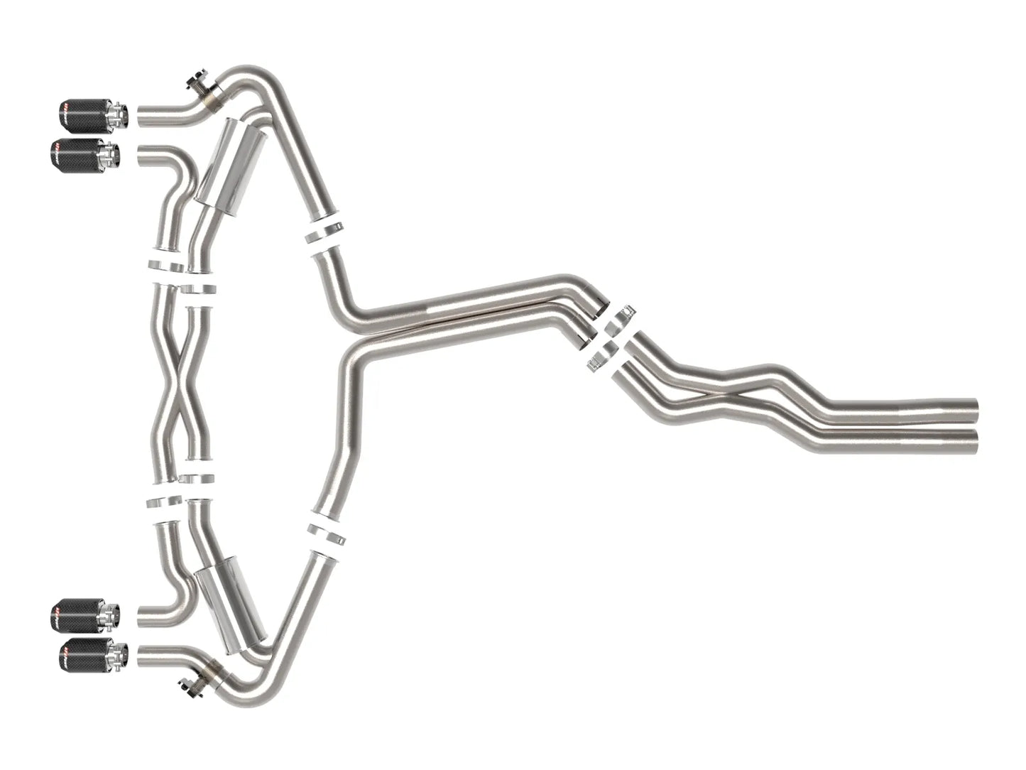 aFe MACH Force-Xp 3 IN to 2-1/2 IN 304 Stainless Steel Cat-Back Exhaust w/ Carbon Fiber Tip - 2020-2024 Audi RS6 Avant