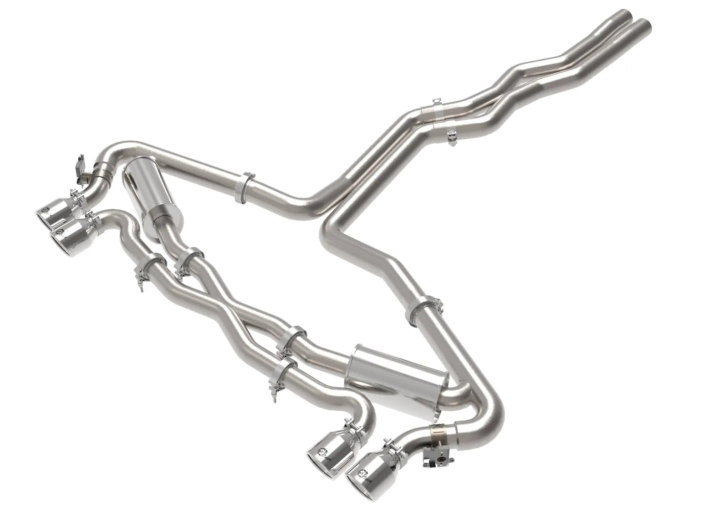 aFe MACH Force-Xp 3 IN to 2-1/2 IN 304 Stainless Steel Cat-Back Exhaust w/ Polished Tip - 2020-2024 Audi RS6 Avant