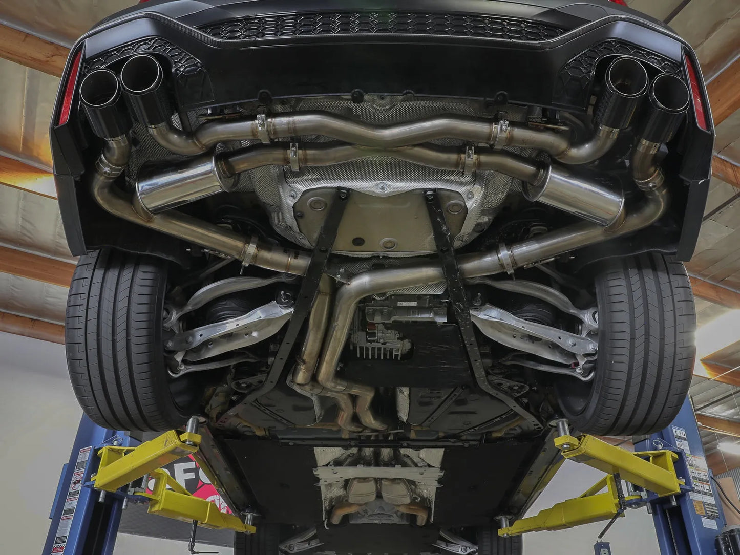 aFe MACH Force-Xp 3 IN to 2-1/2 IN 304 Stainless Steel Cat-Back Exhaust w/ Polished Tip - 2020-2024 Audi RS6 Avant
