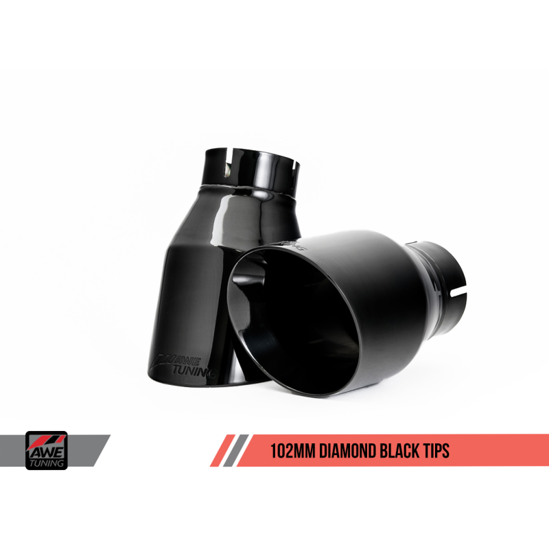 AWE Tuning Center Muffler Delete with Diamond Black Tips - 2010-2019 Porsche 991 GT3/GT3RS - STREETUNED