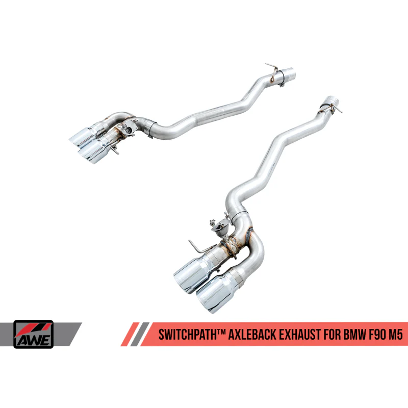AWE Tuning SwitchPath Axle-back Exhaust with Chrome Silver Tips - 18-19 BMW M5 - STREETUNED