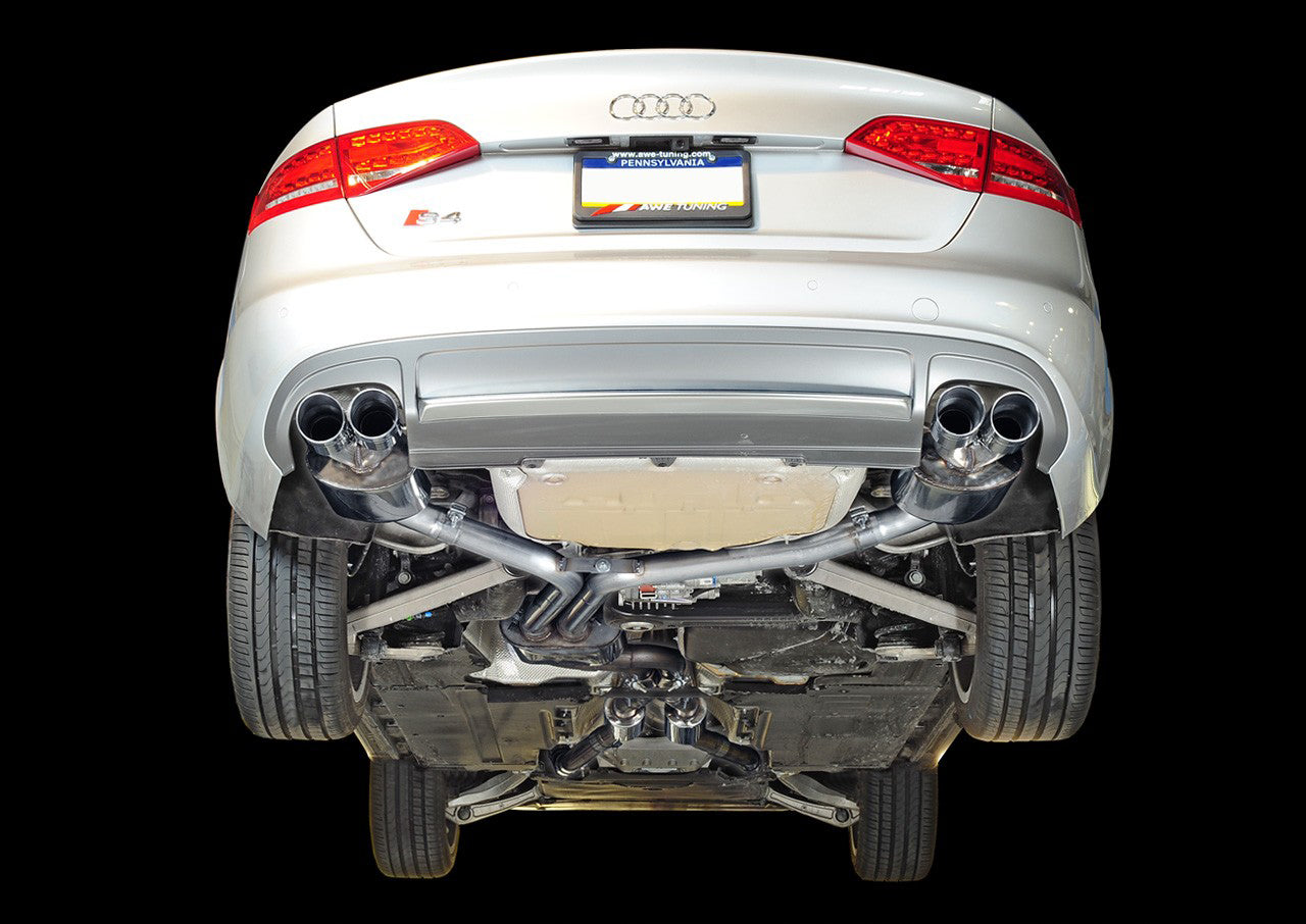 AWE Tuning Touring Edition Exhaust With Chrome Silver Tips (90mm) - 2013-2015 Audi B8 / B8.5 S4 3.0T - STREETUNED