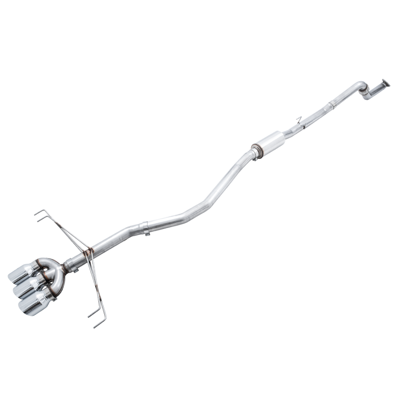 AWE Tuning Touring Edition Exhaust w/Front Pipe & Triple Chrome Silver Tips - 2017-2021 Honda Civic Type R - STREETUNED
