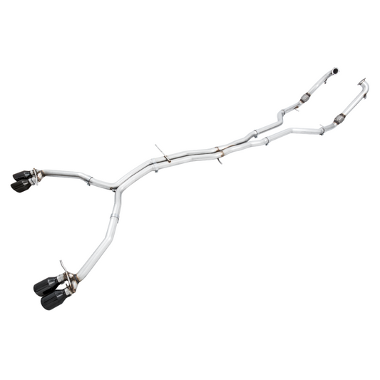 AWE Tuning Audi B9 S4 Track Edition Exhaust - Non-Resonated (Black 102mm Tips) - STREETUNED