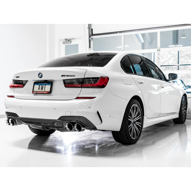 AWE Tuning Resonated Touring Edition Exhaust With Quad Chrome Silver Tips - 2019-2024 BMW M340i/M440i (G20) - STREETUNED