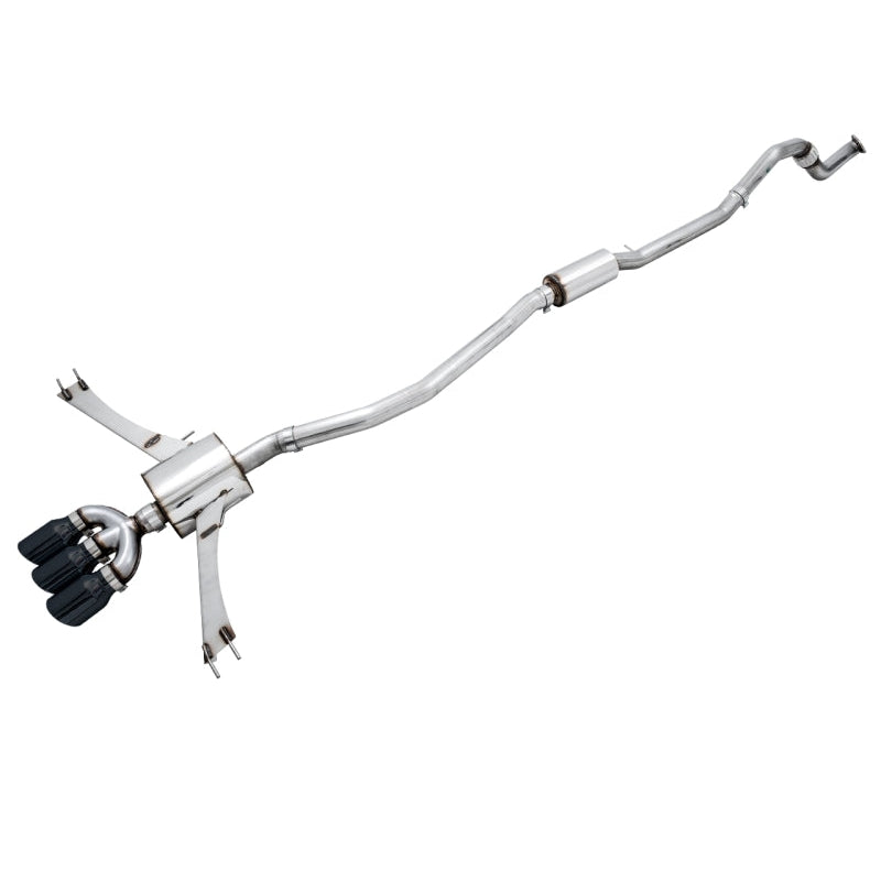AWE Tuning Touring Edition Exhaust w/Front Pipe & Triple Diamond Black Tips - 2016+ Honda Civic Si - STREETUNED