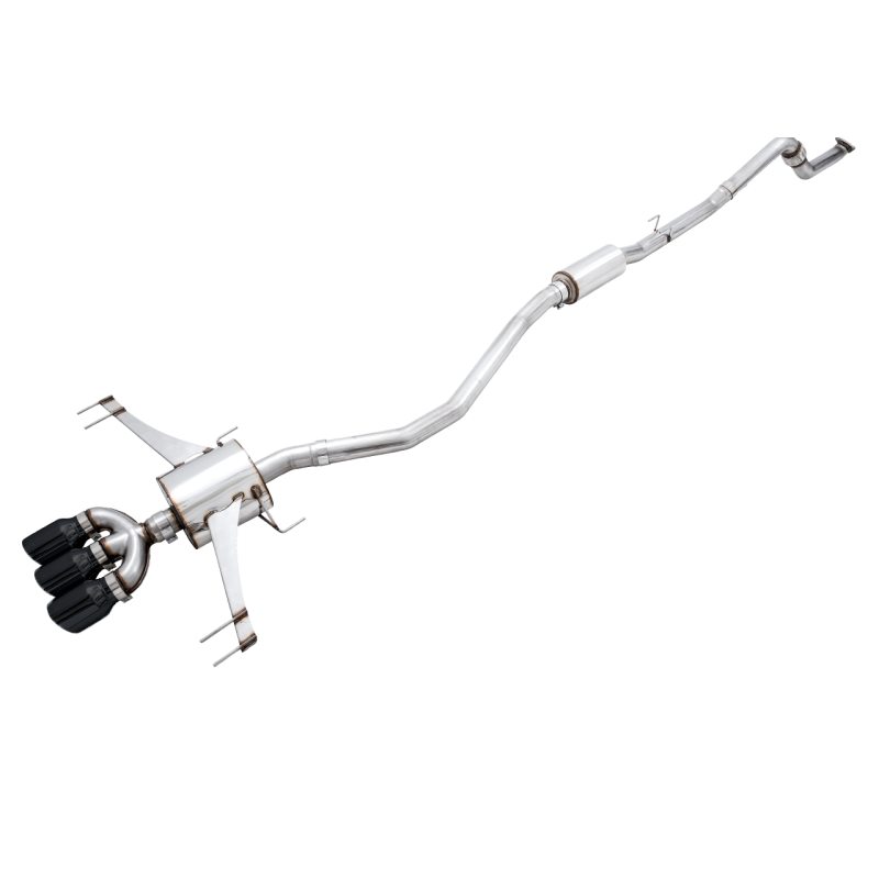 AWE Tuning Touring Edition Exhaust w/Front Pipe & Triple Diamond Black Tips - 2017-2021 Honda Civic Type R - STREETUNED