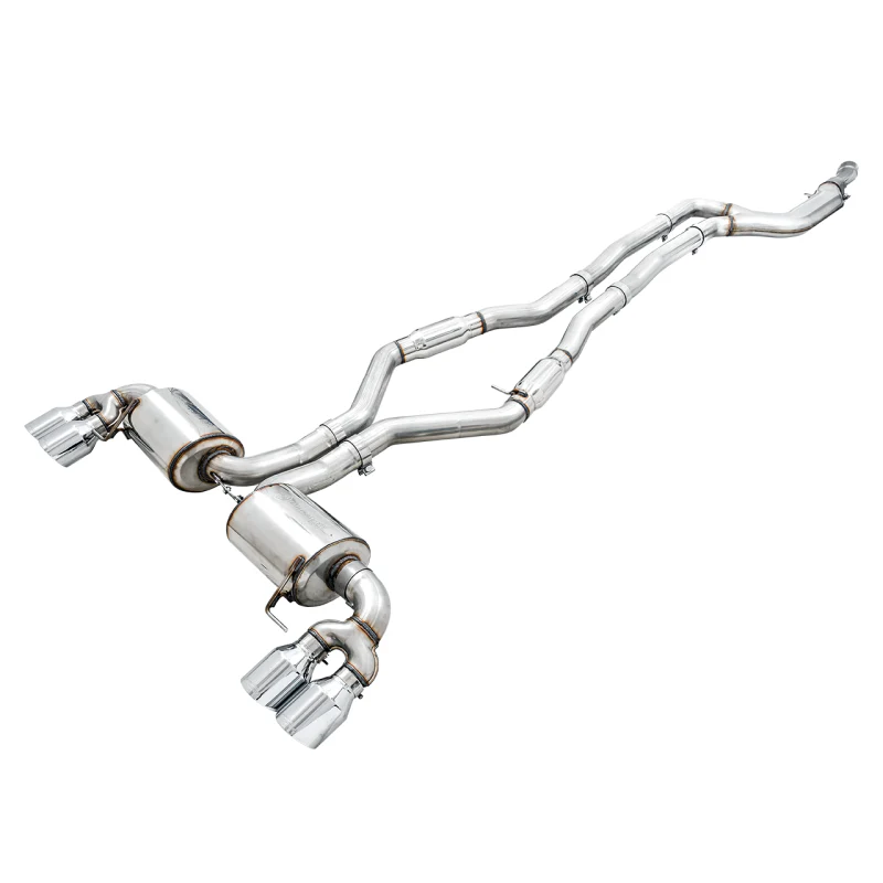AWE Tuning Resonated Touring Edition Exhaust With Quad Chrome Silver Tips - 2019-2024 BMW M340i/M440i (G20) - STREETUNED