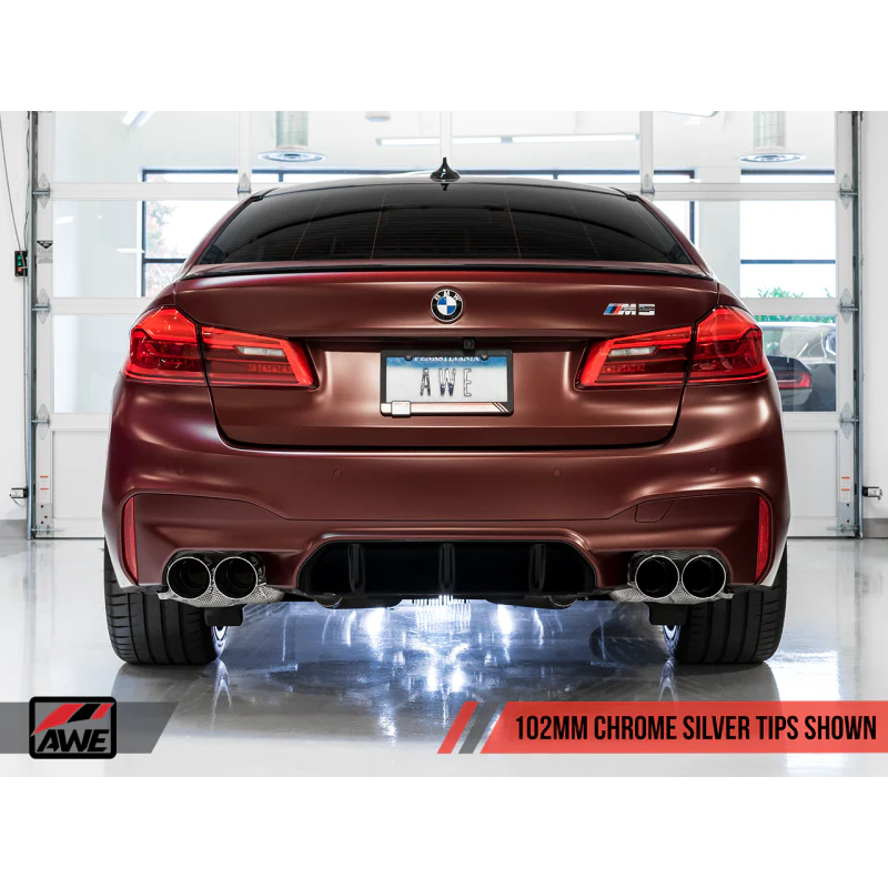 AWE Tuning SwitchPath Axle-back Exhaust with Chrome Silver Tips - 18-19 BMW M5 - STREETUNED