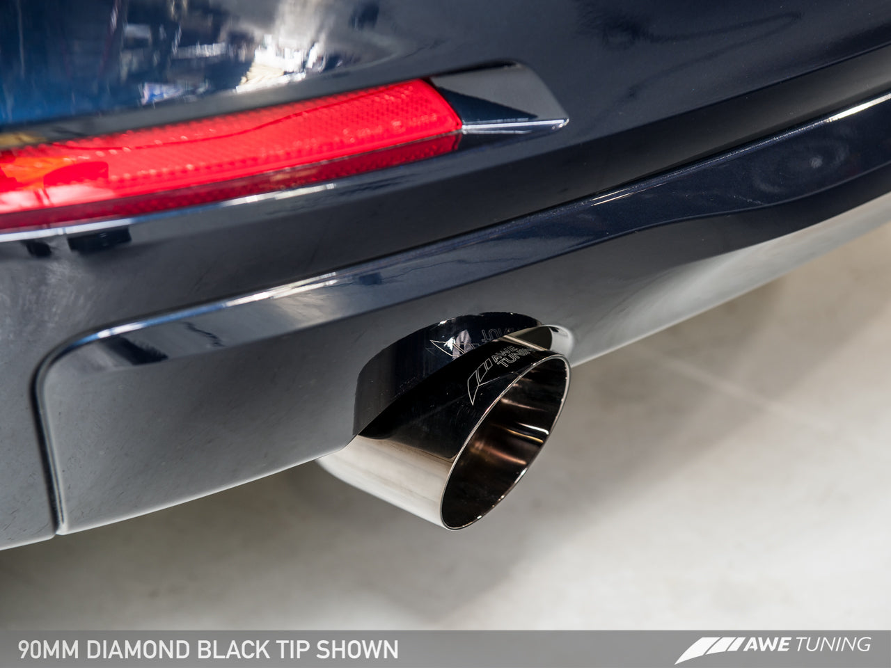 AWE Tuning Touring Exhaust w/Performance Midpipe with Diamond Black Tip (90mm) - 2013-2018 BMW F30 320i - STREETUNED