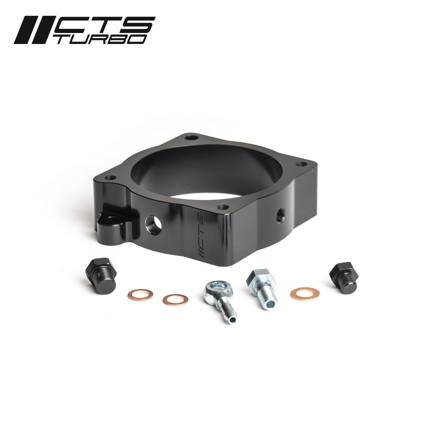 CTS Turbo Throttle Body Spacer with Boost Tap and Meth Injection Port - 2018+ Audi 8V/8Y RS3/Audi 8S TTRS 2.5T EVO - STREETUNED