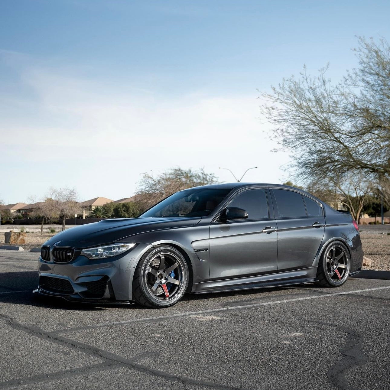 V Style Carbon Fiber Front Lip - 2015-2020 BMW F80 M3/F82 M4 - STREETUNED