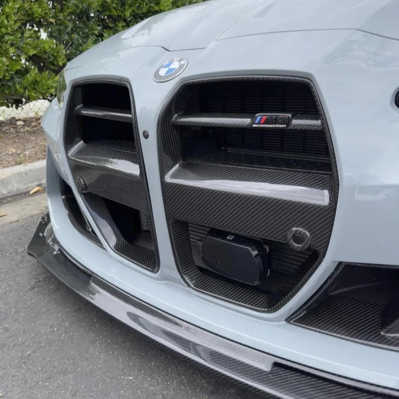 V Style Carbon Fiber Front Grilles - 2021+ BMW G80 M3/G82 M4 - STREETUNED