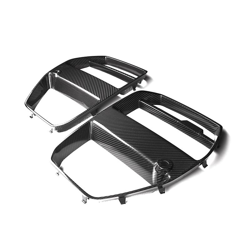 V Style Carbon Fiber Front Grilles - 2021+ BMW G80 M3/G82 M4 - STREETUNED