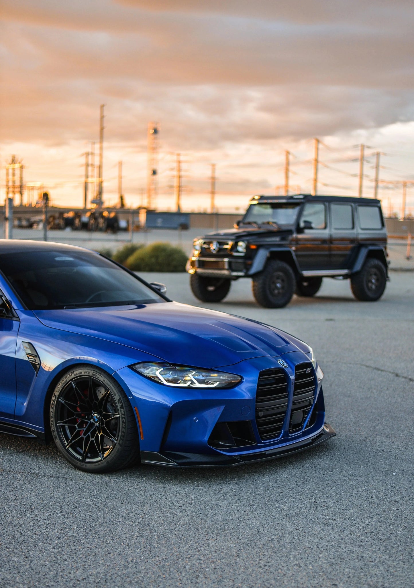 V Style Carbon Fiber Front Lip - 2021+ BMW G80 M3/G82 M4 - STREETUNED