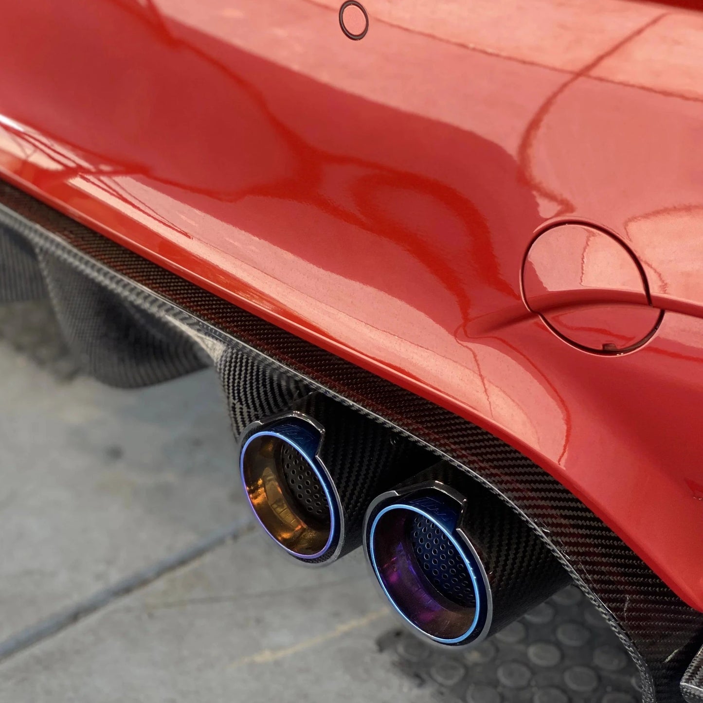 V Style Carbon Fiber Rear Diffuser - 2015-2020 BMW F80 M3/F82 M4 - STREETUNED