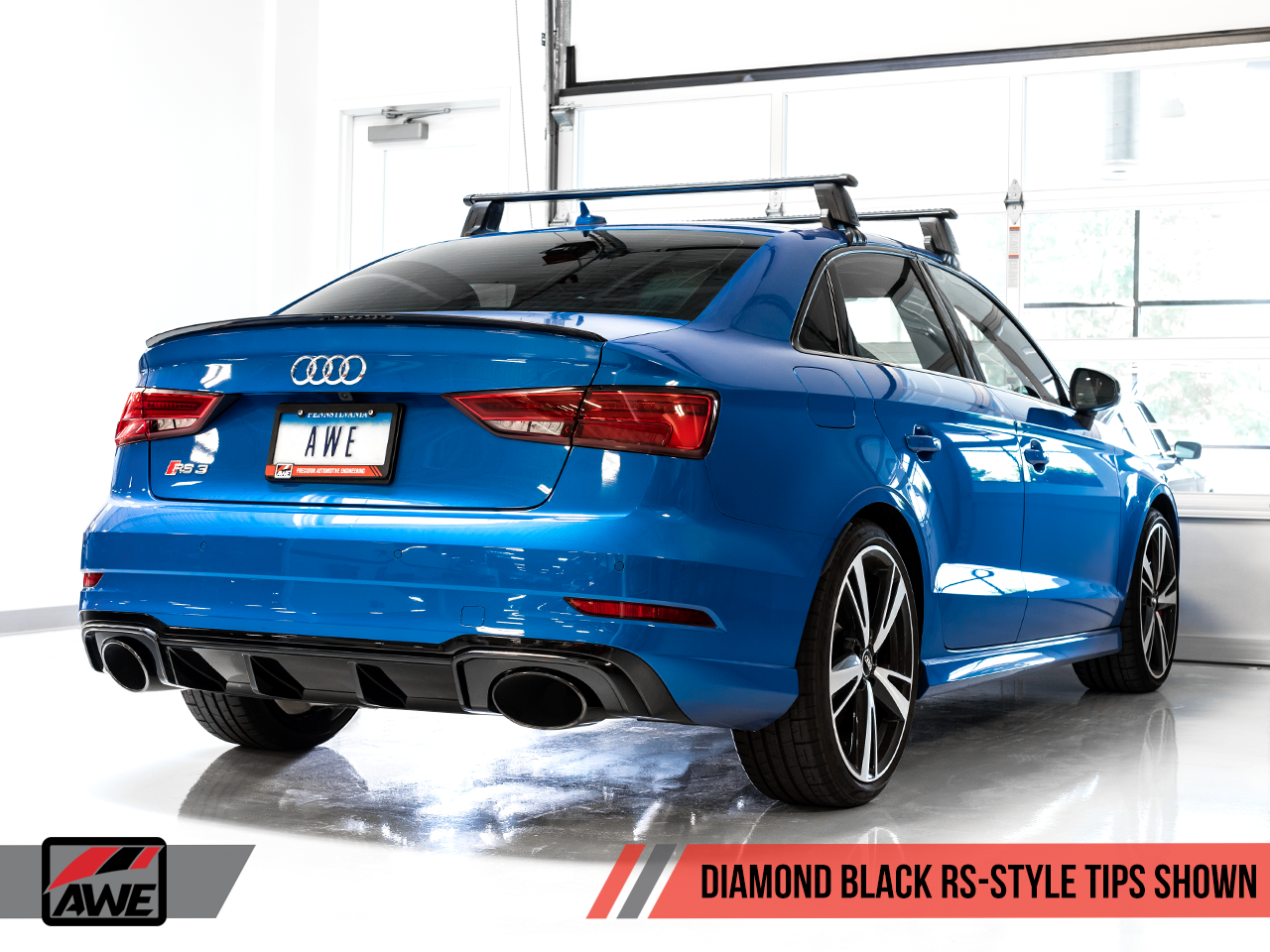 AWE Tuning Track Edition Exhaust With Diamond Black Tips (RS-Style Tips) - 2018-2020 Audi RS3 - STREETUNED