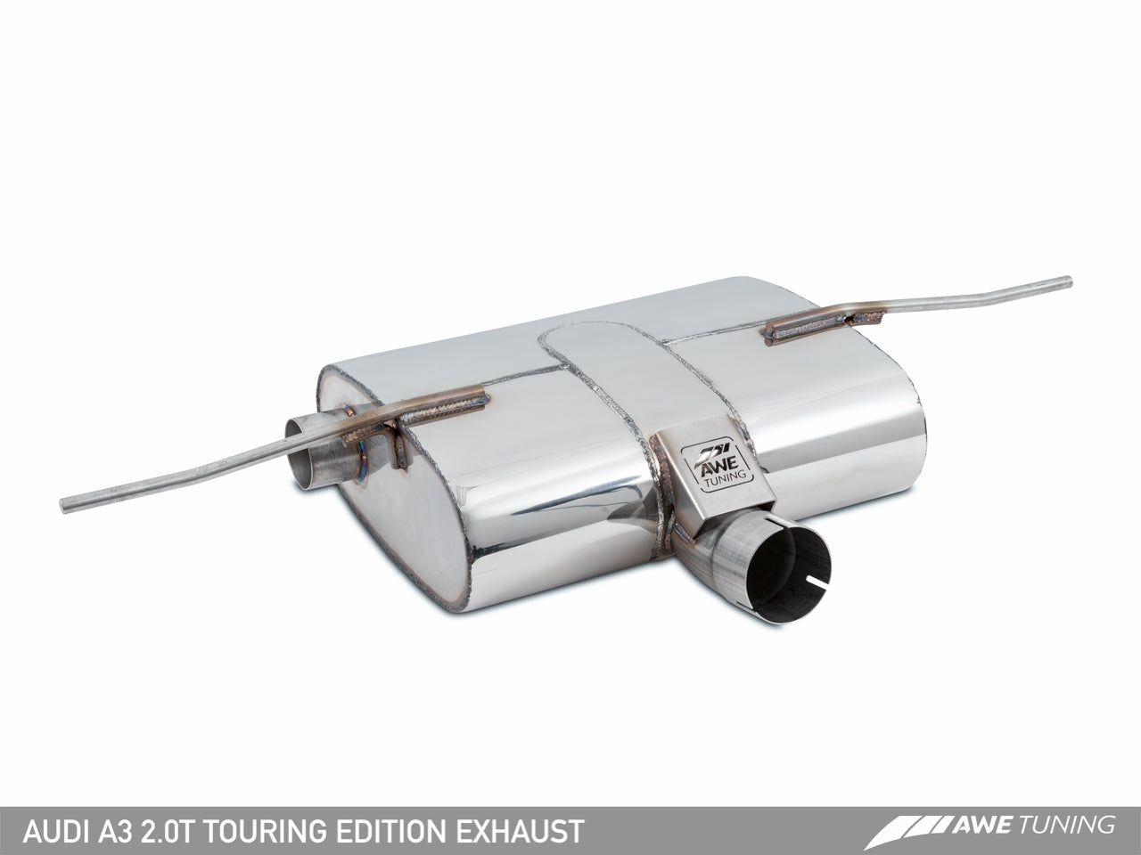 AWE Tuning Touring Edition Exhaust With Dual Outlet Chrome Silver Tips (90mm) - 2015-2020 Audi 8V A3 - STREETUNED