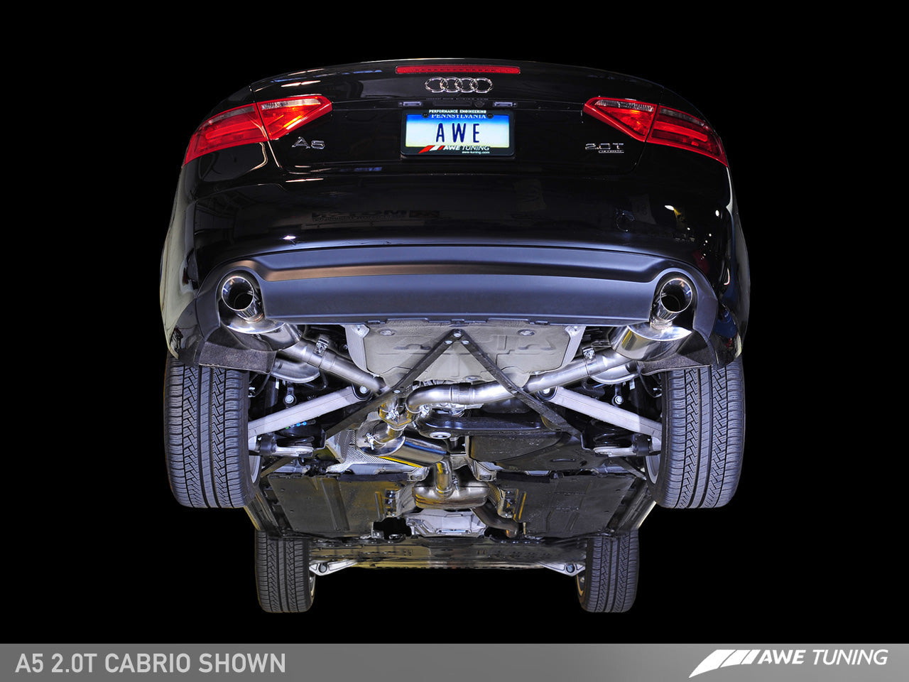 AWE Tuning Touring Edition Single Outlet Exhaust With Polished Silver Tips - 2010-2016 Audi B8 A5 2.0T - STREETUNED