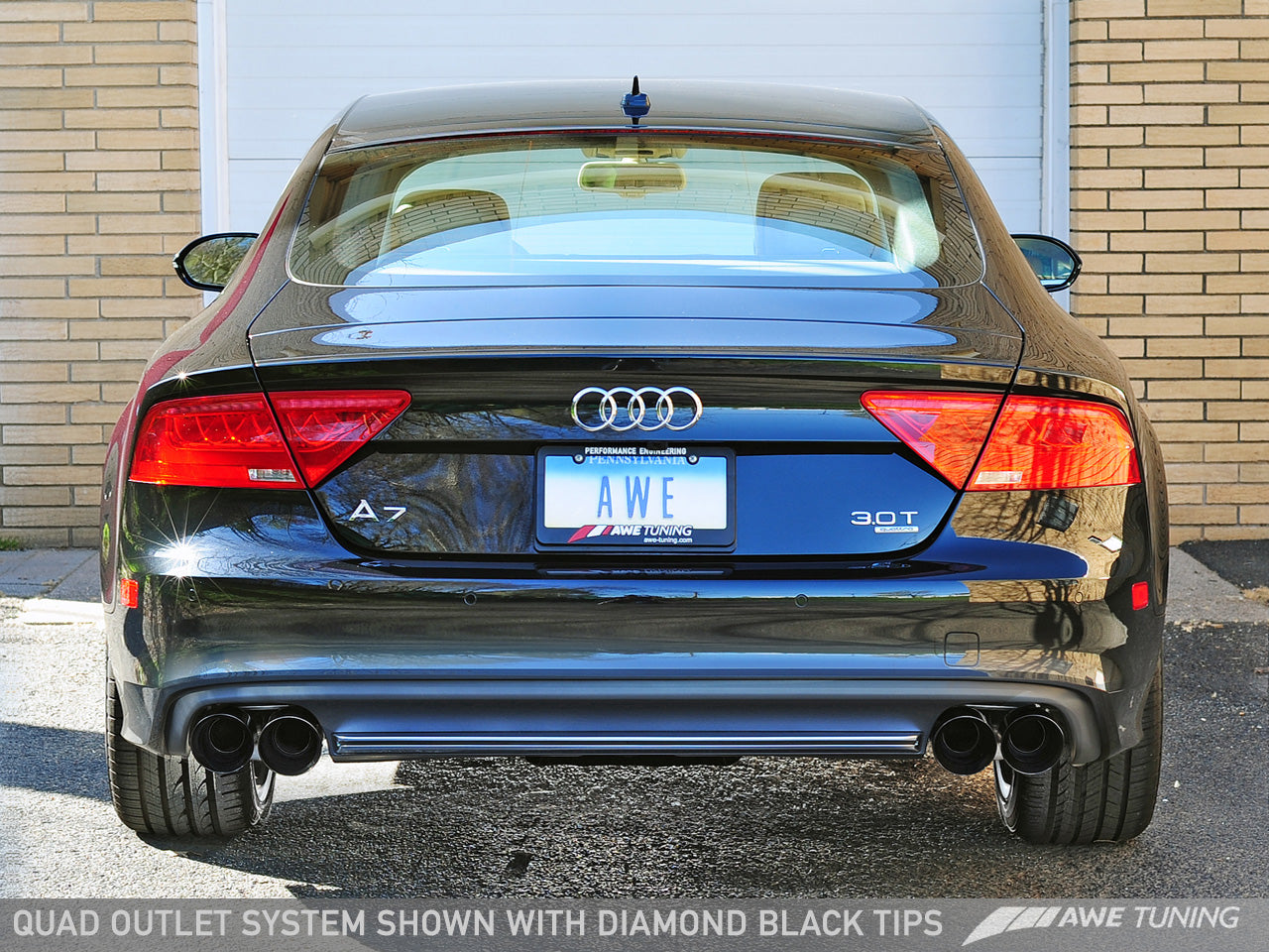 AWE Tuning Touring Edition Exhaust With Quad Outlet Chrome Silver Tips - 2012-2015 Audi C7 A7 3.0T - STREETUNED