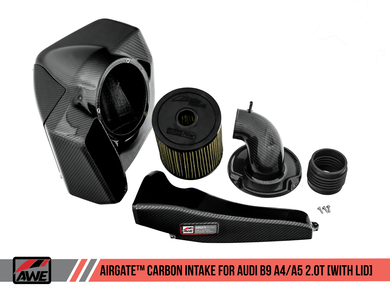AWE Tuning Carbon Fiber AirGate Intake w/ Lid - 2017-2019 Audi B9 A4/A5 2.0T Quattro - STREETUNED