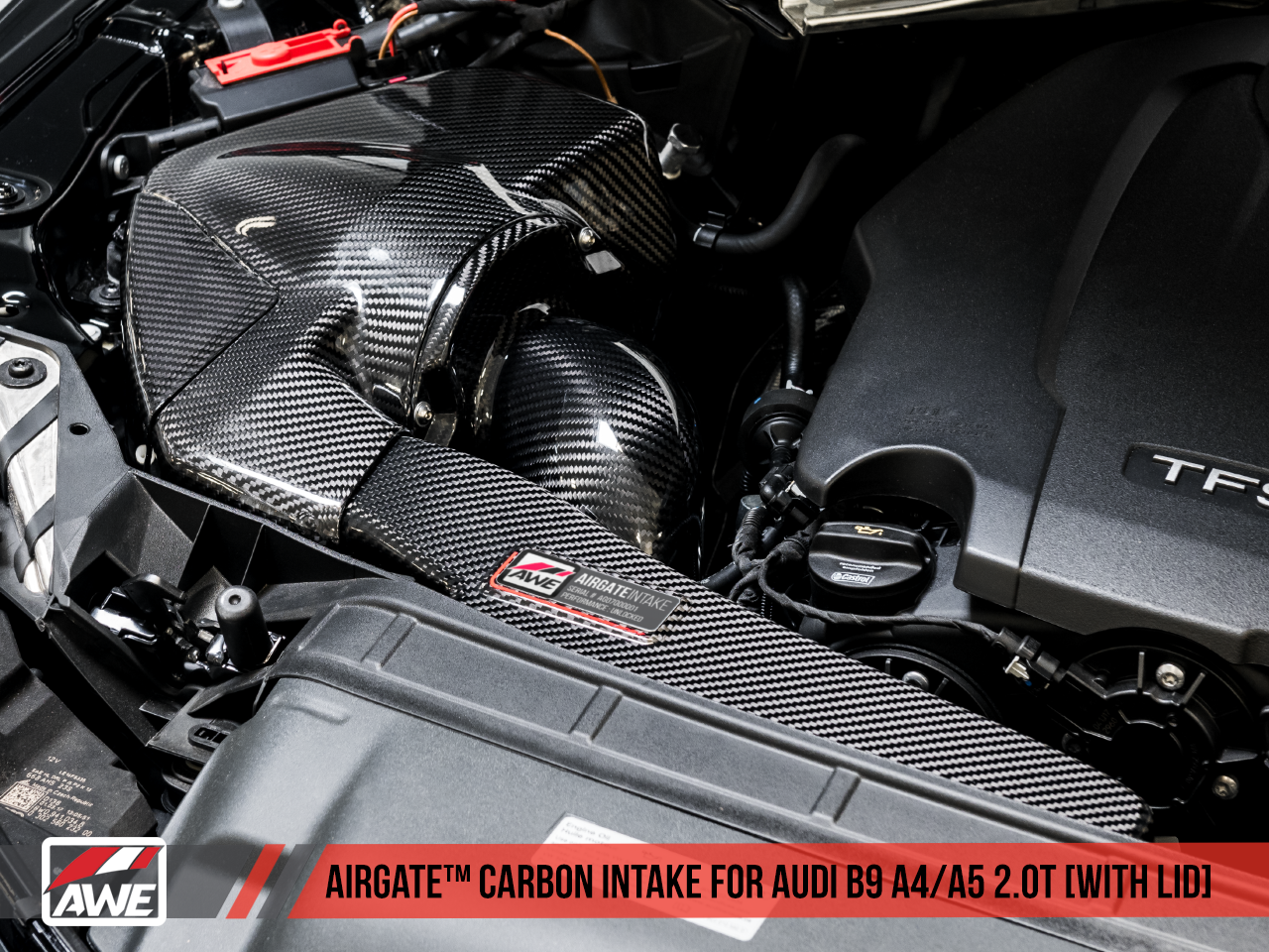 AWE Tuning Carbon Fiber AirGate Intake w/ Lid - 2017-2019 Audi B9 A4/A5 2.0T Quattro - STREETUNED