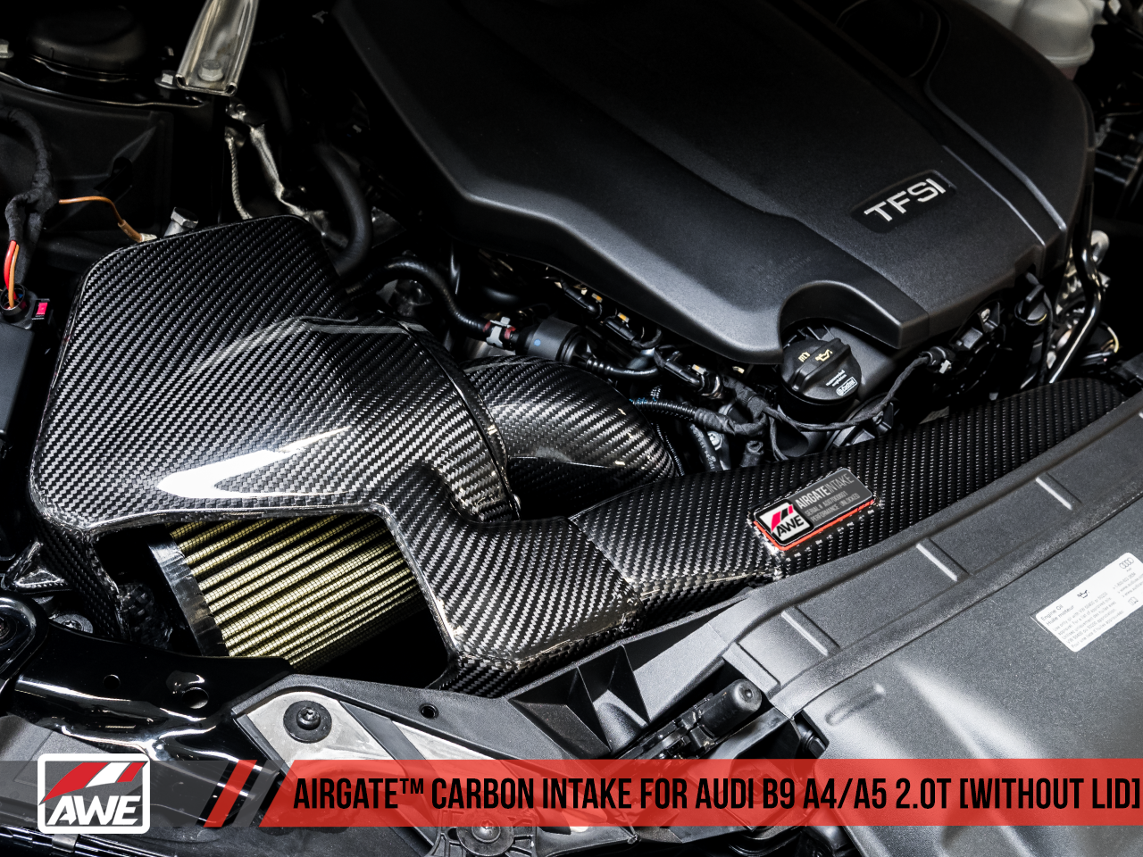 AWE Tuning Carbon Fiber AirGate Intake w/ Lid - 2017-2019 Audi B9 A4/A5 2.0T Quattro - STREETUNED