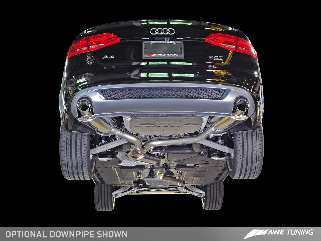 AWE Tuning Touring Edition Exhaust With Dual Outlet Polished Silver Tips - 2009-2016 Audi B8 A4 - STREETUNED