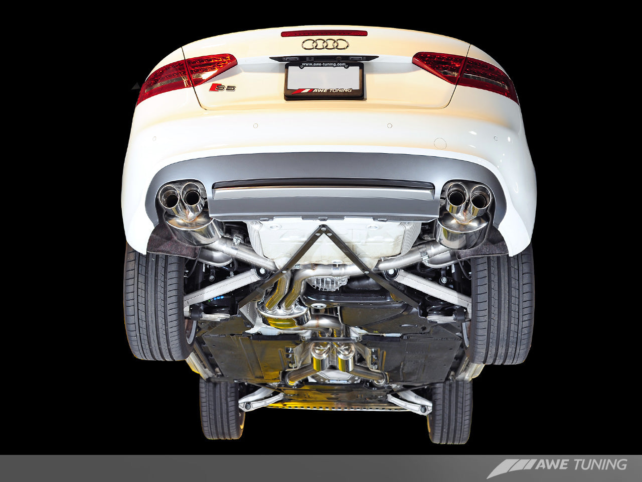 AWE Tuning Touring Edition Exhaust (Resonated) With Chrome Silver Tips - 2010-2017 Audi B8 / B8.5 S5 Cabrio - STREETUNED