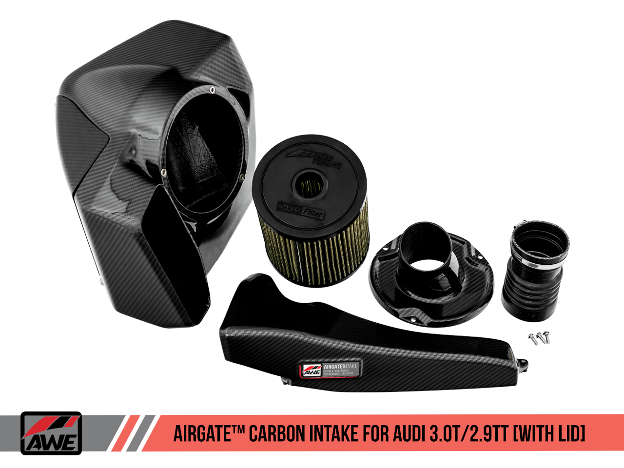 AWE Tuning Carbon Fiber AirGate Intake w/ Lid - 2018-2023 Audi B9/B9.5 S4/S5/RS5 3.0T - STREETUNED