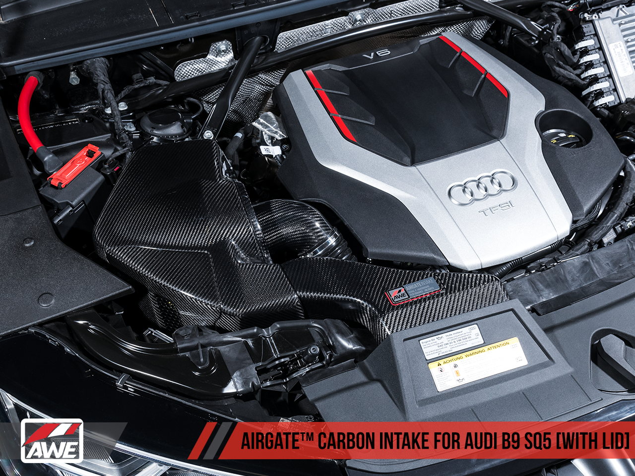 AWE Tuning AirGate Carbon Fiber Intake w/ Lid - 2018-2023 Audi B9 SQ5 3.0T - STREETUNED
