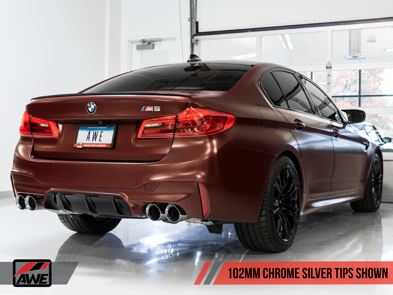 AWE Tuning Track Edition Axleback Exhaust with Chrome Silver Tips - 2018-2023 BMW F90 M5 - STREETUNED