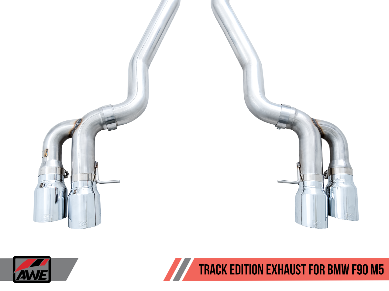AWE Tuning Track Edition Catback Exhaust With Chrome Silver Tips - 2018-2023 F90 BMW M5 - STREETUNED