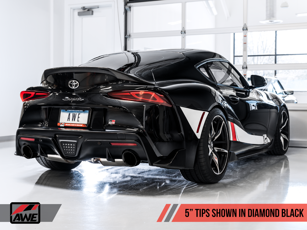 AWE Tuning Resonated Track Edition Exhaust with 5" Diamond Black Tips - 2020-2024 Toyota GR Supra - STREETUNED