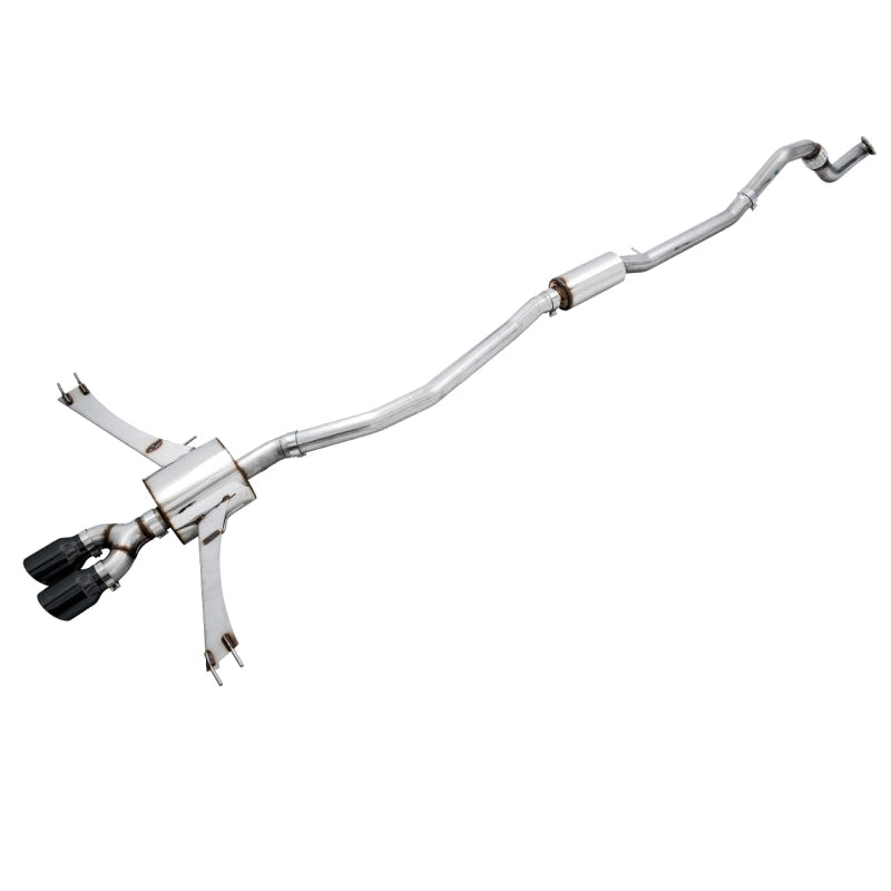 AWE Tuning Touring Edition Exhaust w/Front Pipe & Dual Diamond Black Tips - 2016+ Honda Civic Si - STREETUNED